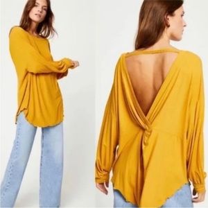 Free People Shimmy Shake Twist Back Top Small
Mustard Burnt Yellow NWOT